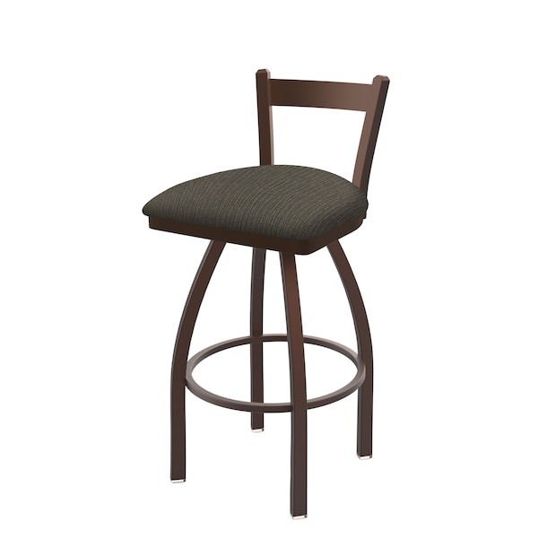 25" Low Back Swivel Counter Stool, Bronze Finish, Graph Chalice Seat